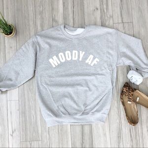 NEW💋 Graphic Sweatshirt Moody AF black Gray S-5X